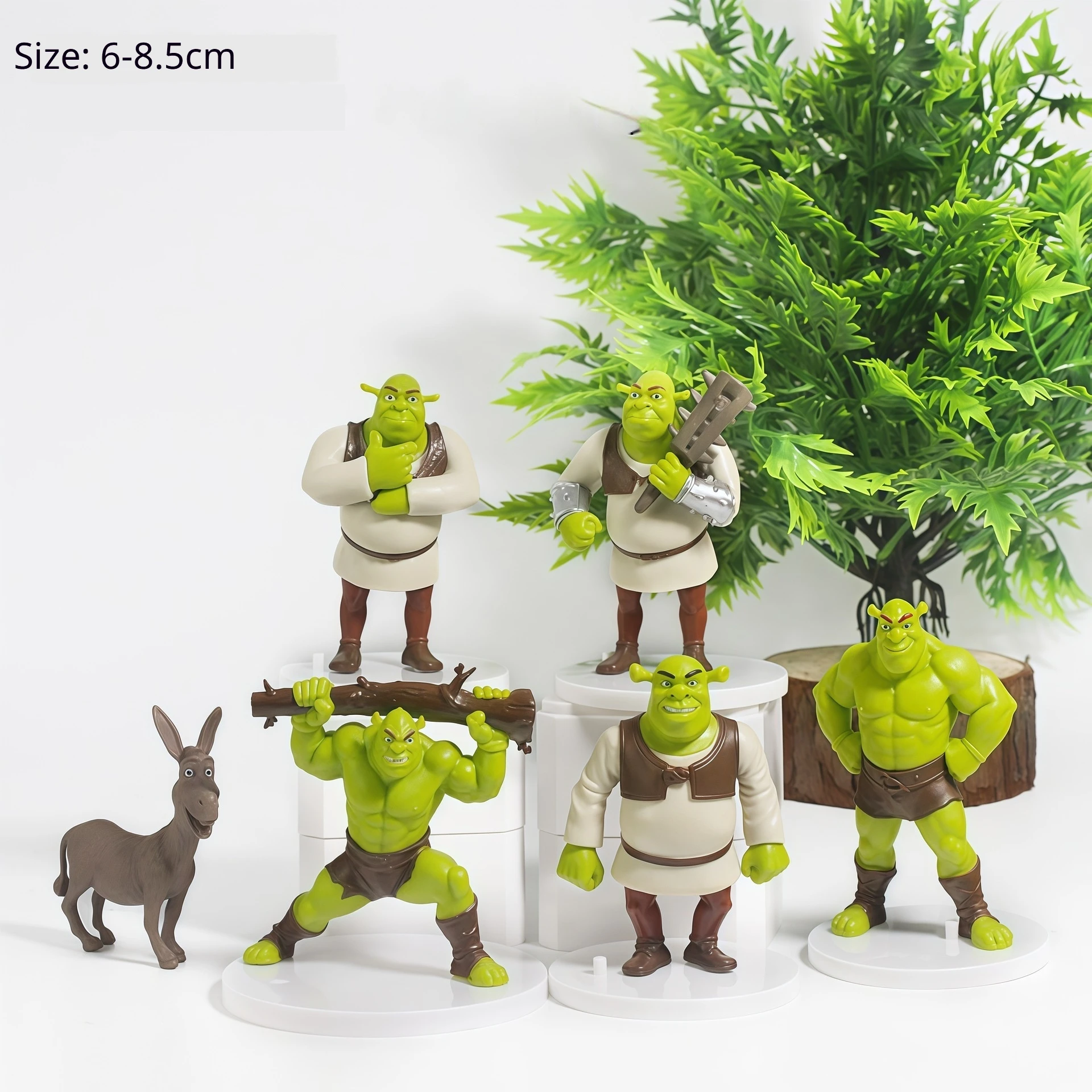 Figura de Shrek de la película de Anime, modelo de Pvc de 6-8cm, muñeco de Shrek, decoración de escritorio para coche, juguete coleccionable, regalo de cumpleaños para fanáticos, 6 uds.