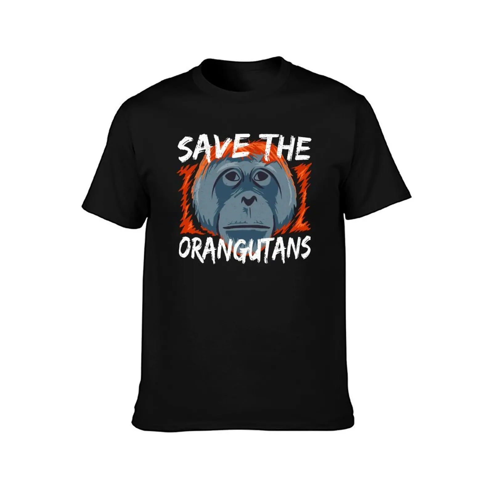 تي شيرت Save the Orangutans - تي شيرت رجالي للحفاظ على Orangutans تي شيرت مضحك تي شيرت قطني