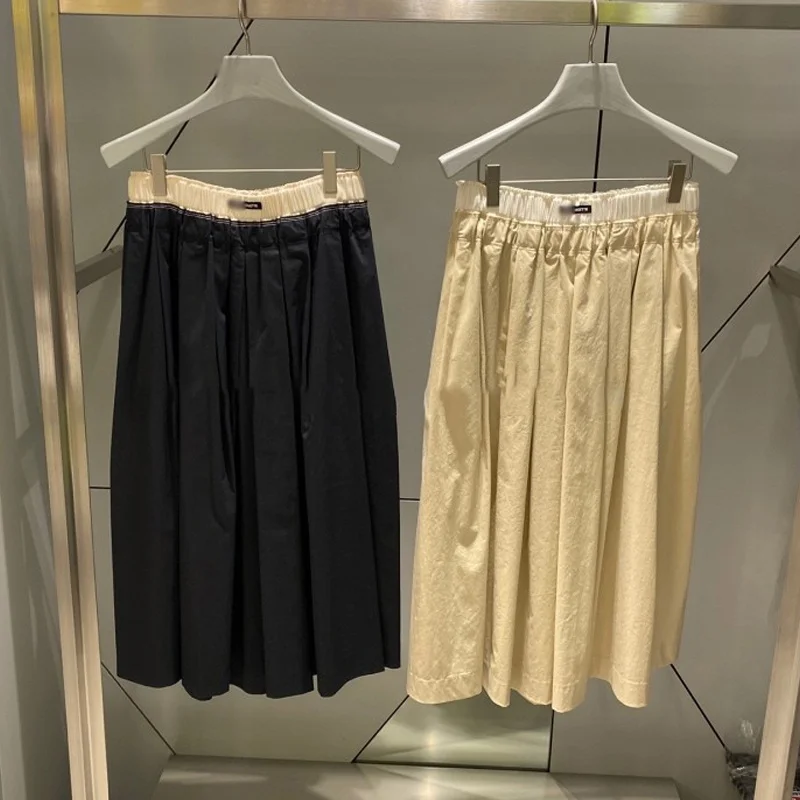 

Модная плиссированная юбка A-силуэта MICOAT Miu Series с эластичным поясом и высокой талией, повседневная свободная женская юбка для ежедневной носки