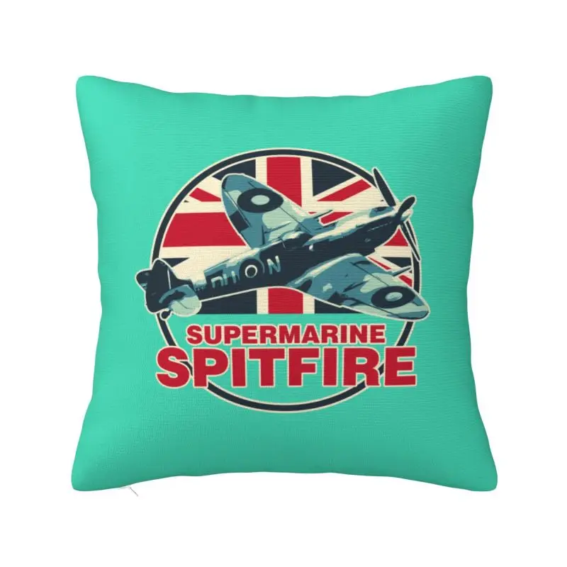 Custom Spitfires Supermarine Fighter Aircraft Plane Pillow Covers Airplane British ww2 UK Modern Cushion Cover Car Pillowcase