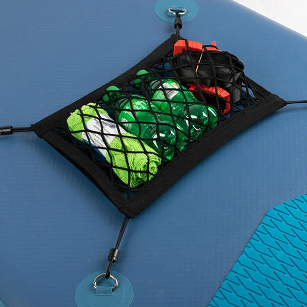 with 4 Clips  Simple Kayak Surfing Mesh Bag Lightweight Deck Pouch Elastically Scalable   for Surfboard