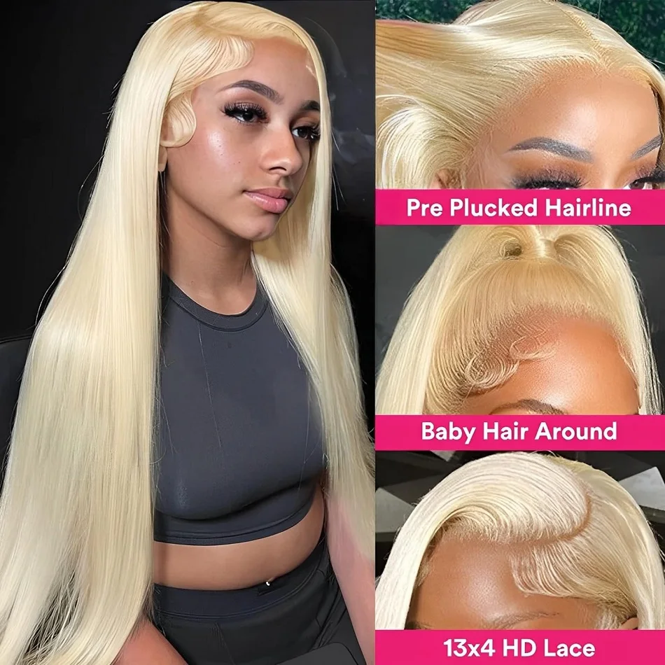 613 Blonde Bone Straight 13x4 HD Lace Front Wigs Transparent Brazilian Human Hair 13×4 Lace Frontal Wigs For Women Preplucked