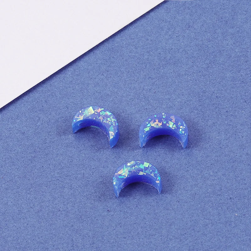 30Pcs/Lot 7*10.5mm Opal Synthetic Fire Opal Moon Beads Opal Bead 1.5mm Hole Charms For DIY Necklace Bracelet Jewelry