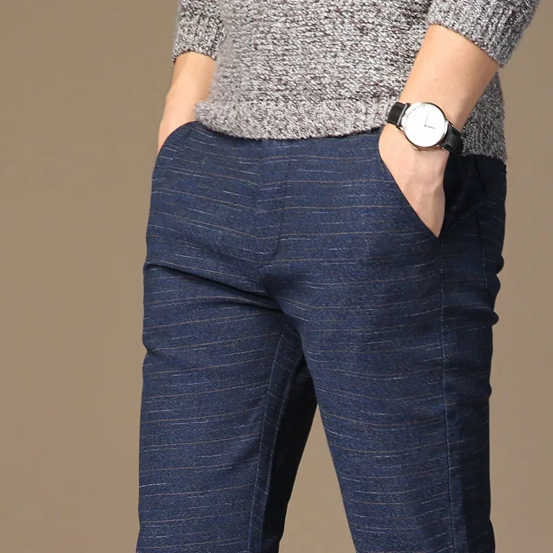 MRMT 2024 Pantaloni da uomo nuovi di zecca Casual Pantaloni da uomo dritti elastici spessi per uomo Pantaloni a righe da uomo Abbigliamento Uomo