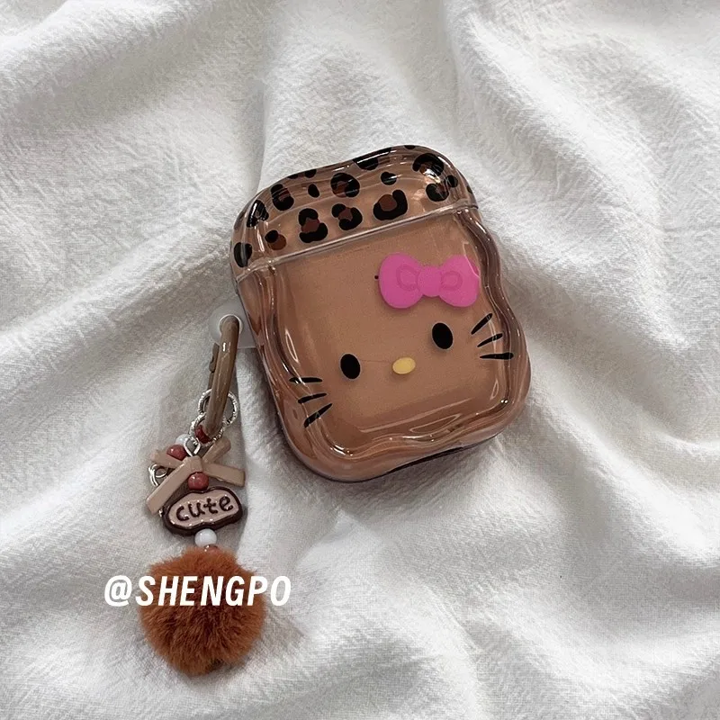 سانريو مرحبا كيتي Airpods4 Airpods1 2Pro2 مناسبة سماعة الرأس غطاء سماعة الاذن سماعة لاسلكية تعمل بالبلوتوث حقيبة سماعة الاذن هدية لفتاة #4