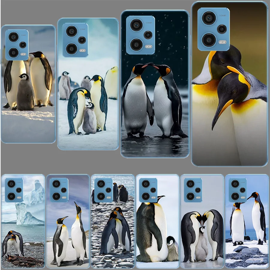 Penguins Love at the North Pole Funda For Phone Redmi Note 13 14 Pro+ 5G Plus 12 12C 10 10C 10A 9 9T 9C 9A 8 8A 7 7A K70 K60 TPU