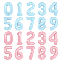 32inch Blue Pink Digital Foil Balloons Number 0 1 2 3 4 5 6 7 8 9 Balloons Valentine's Day Birthday Wedding Party Decorations