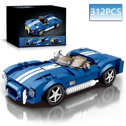 312PCS Blue Sport Car Building Block Set Creative City Vehicle Diy Car Model Bricks Desktop Display Puzzle Toys Holiday Gifts