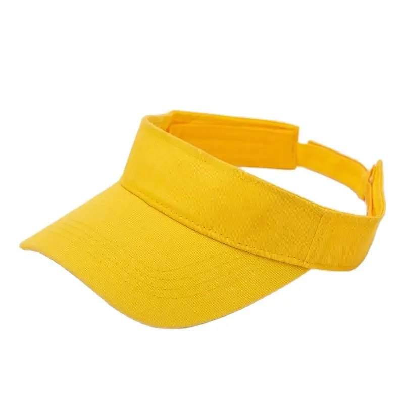 Summer Protected Men Women Visors Hat 100% Cotton Sun Visor Cap Trip Sport Tennis Golf Orange Pink White Gray Red Black Blue