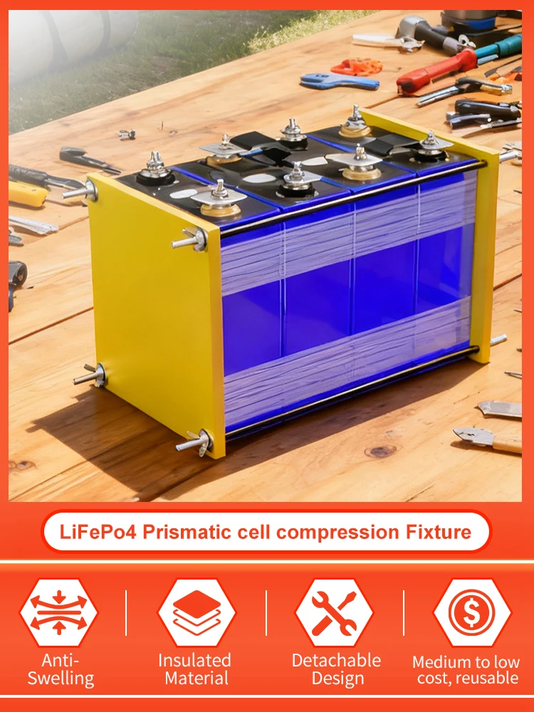 8000 Zyklen 3,2V LiFePO4 320Ah Akku mit integriertem Smart BMS, brandneue, hochwertige A-Grade prismatische wiederaufladbare LFP-Zelle mit Batteriekompressionsvorrichtung, extrem einfach zu