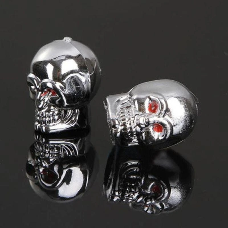 XA6H 5Pc Skull Tyre Tire Wheel Car Auto Valves Cap Dust Stem Cover BicycleMotocycle