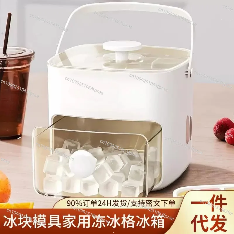 Transparent Insulated Ice Storage Bin Model 9214, Commercial Freezing Container for Ice Cube Beverage Stall Cold Storage