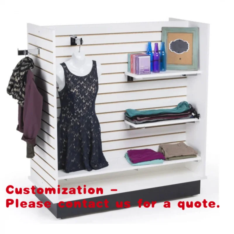 

Customize.KEWAY Customized Color MDF Panels Gondola Slatwall Display Standing Slot Wall Display Stand Racks Display Sh