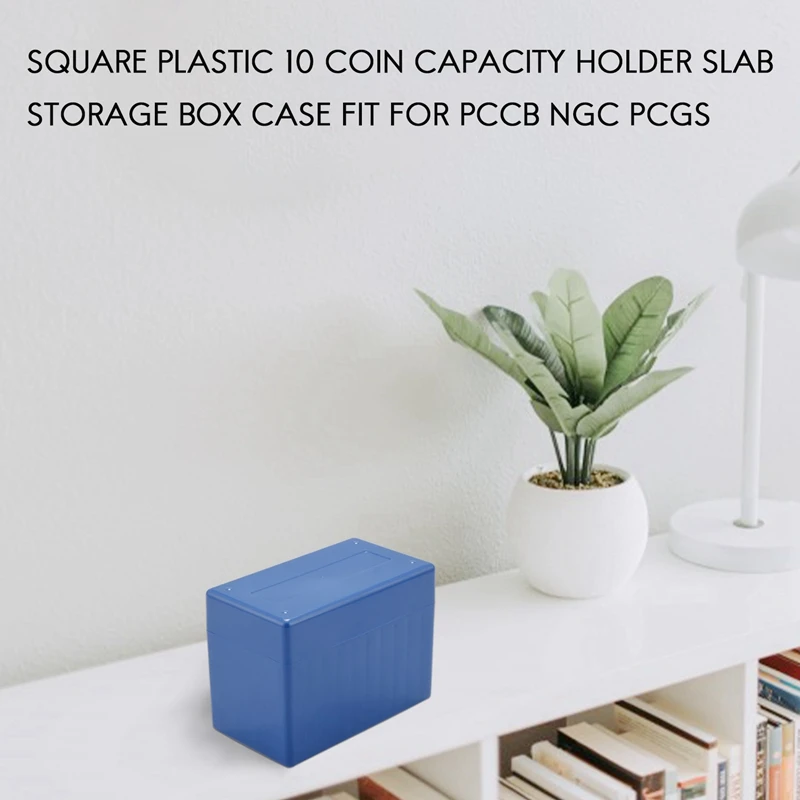 Square Plastic 10 Coin Capacity Holder Slab Storage Box Case Fit For PCCB NGC PCGS