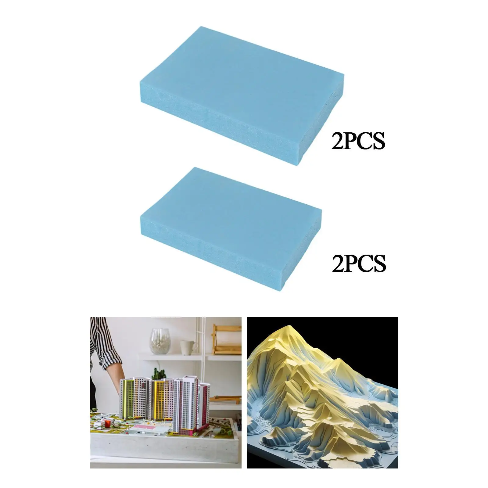 

2Pcs Foam Slab Sheets High Density Foam Board DIY Hobby Model Architecture