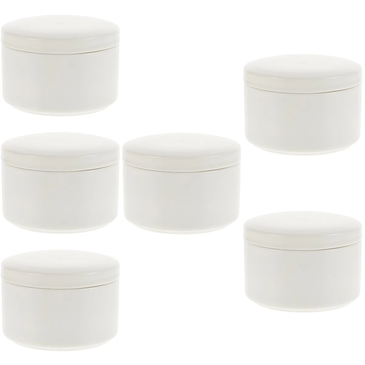 

6 Pack White Porcelain Jewelry Box Delicate Earrings Organizer Round Case Ceramic Necklaces Women Holder Container