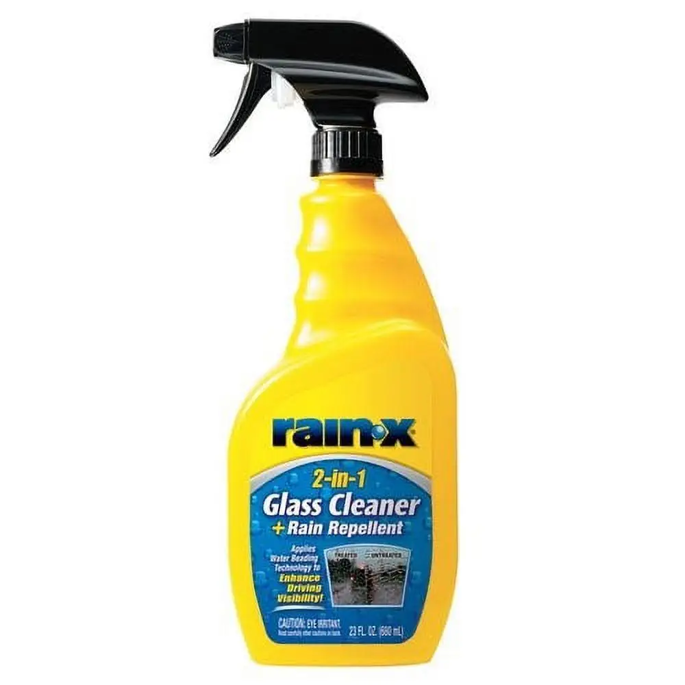 Glass Cleaner Rain Repellent 23 oz Enhanced Visibility Streak-Free Clean 2-in-1 Easy Installation Use Repels Rain Snow Bugs Fast