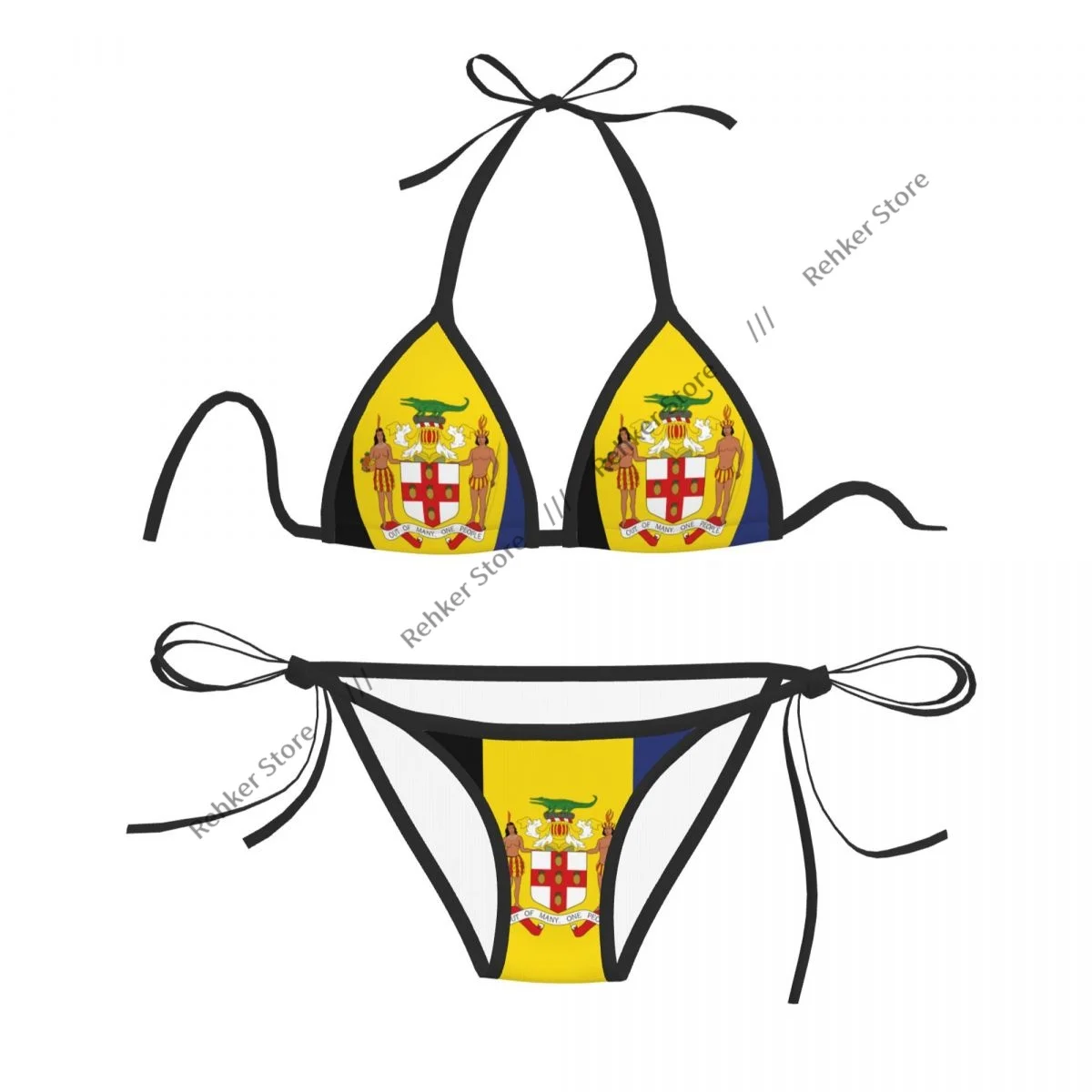 

Sexy Bikini Jamaica Flag Pattern Swimsuit Women Swimwear Set Bathing Suit Beach Wear