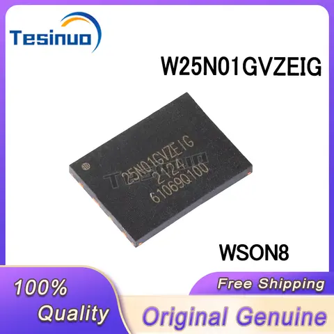 （5/pieces） New Original W25N01GVZEIG 25N01GVZEIG 25N01GVZE1G WSON8 Serial NAND flash chips In Stock