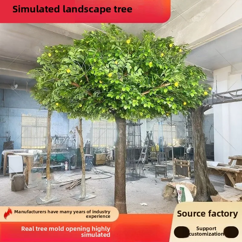 

Modern decorative artificial tree landscaping hot pot restaurant square park 2-12 rice fruit, lemon tree