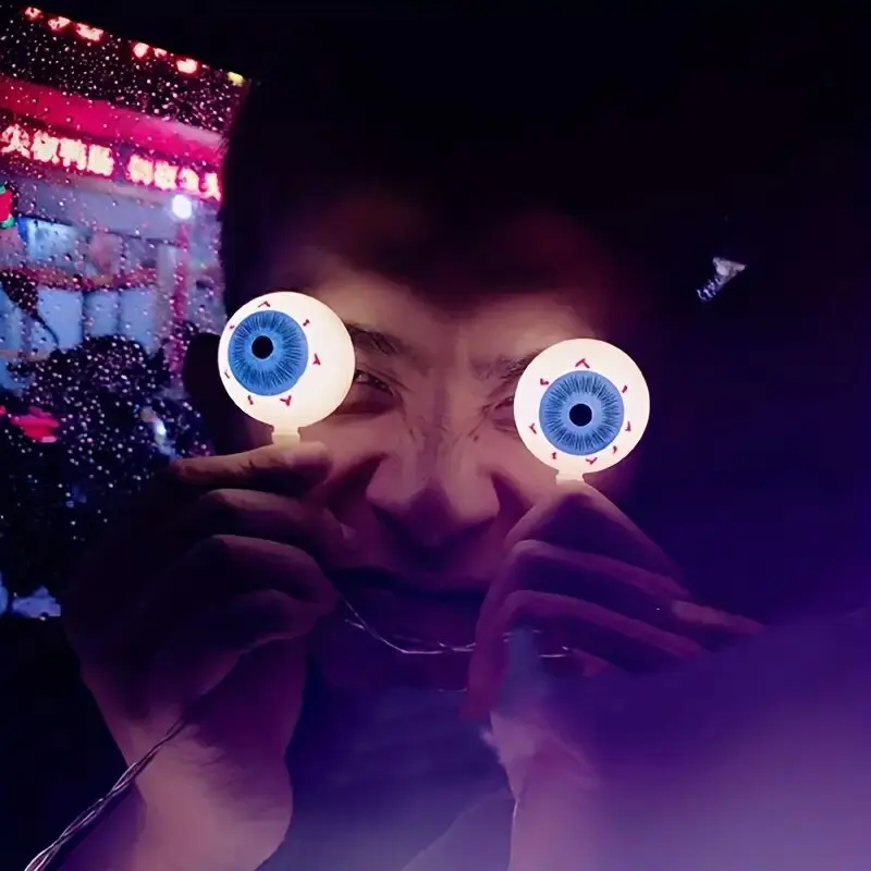 1 шт., светодиодные фонари для глаз на Хэллоуин, украшения на батарейках, гирлянды, дом с привидениями, бар, праздничная вечеринка, жуткое освещение
