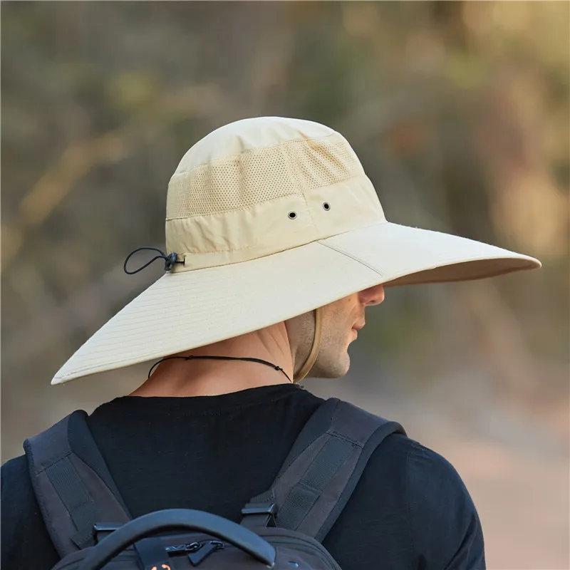 Super Plus Size Bucket Hats for Men Cap Summer Outdoor Breathable Sun Hat Male Large Brim Fishing Hiking Beach Chapeu Masculino