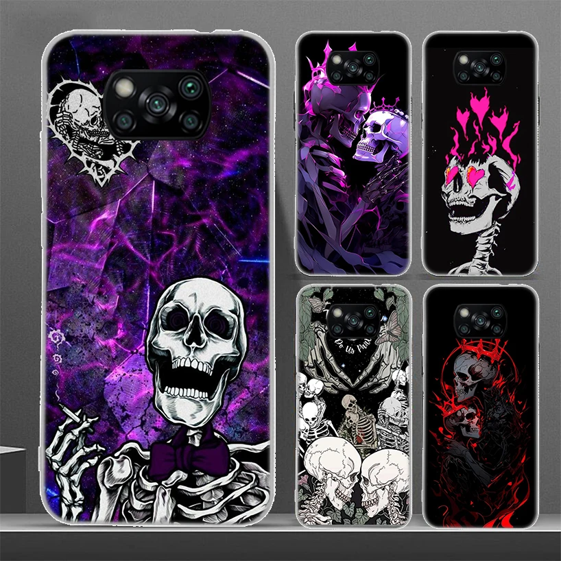 Anatomy Skeleton Heart Lovey Kiss Phone Case For Xiaomi Poco X3 Nfc X5 X6 Pro F6 F5 F4 F3 F2 F1 X4 GT M5 M5S M4 M3 Luxury Soft C