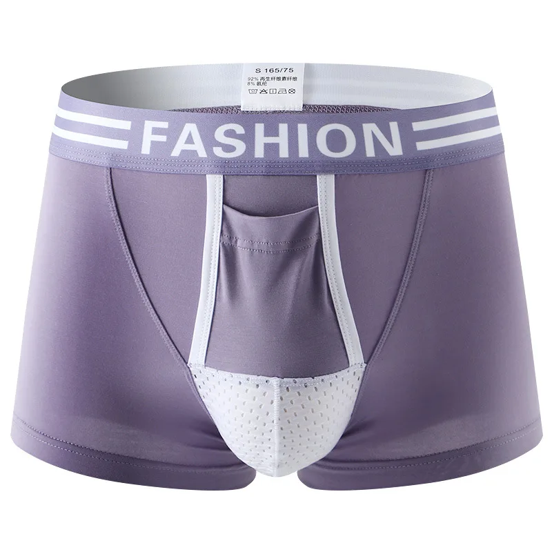 

Men's Underwear Boxer Briefs Breathable Panties Solid Color Mid-Waist Youth Men's Boxer Shorts New Bullet-Separation Underpants