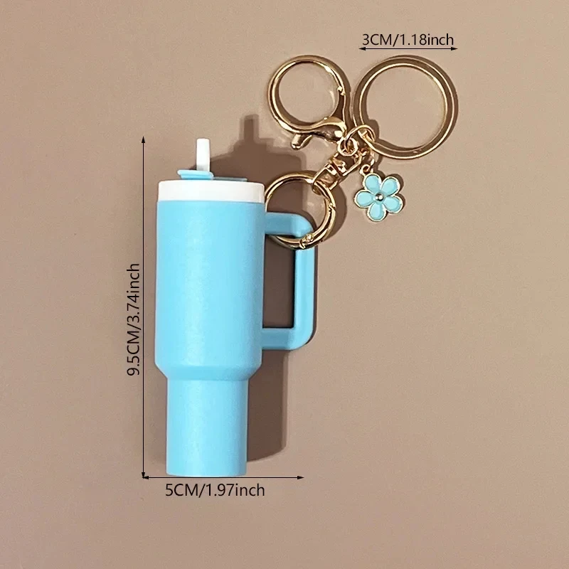1Pcs Mini Cup Keychain Cute Lip Balm Holder Portable Decoration for Stanley Water Bottle Tumbler Cup Handle
