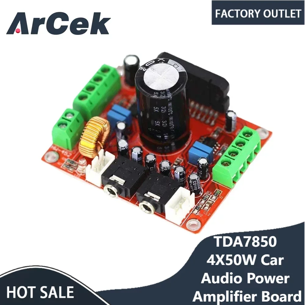 TDA7850 4X50W Car Audio Power Amplifier Board Module BA3121 Denoiser DC 12V