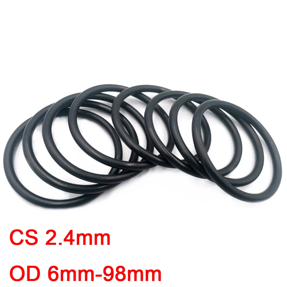 10pcs Nitrile Rubber Seal Ring CS 2.4mm OD 6mm-98mm Faucet Sealing Valve Waterproof Machine Oil-Resistant NBR O Ring Gaskets