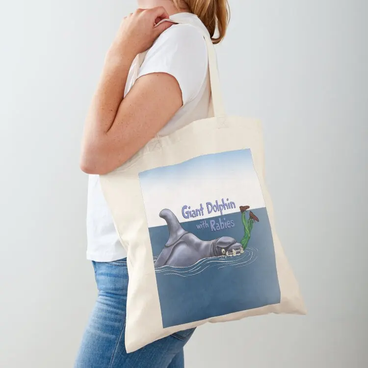 

Giant Dolphin With Rabies Tote Bag hand bags sacs de shopping shoping bag Gift bag
