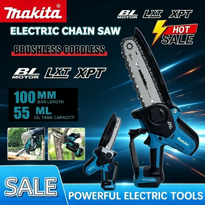 

Makita 6INCH Electric Saw For 18V Battery Chain Saw Handheld Portable Wood Logging Chainsaw Garden Pruning Wood Power Tool