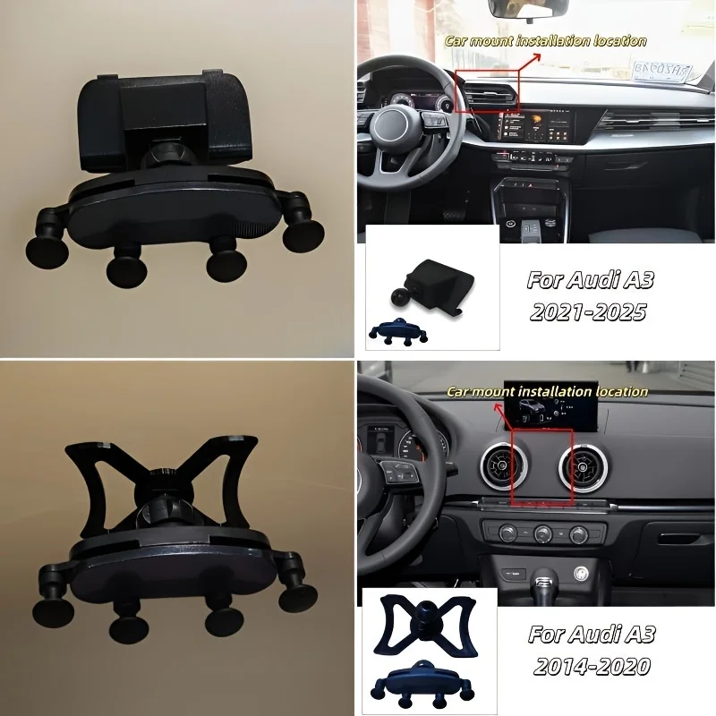 For A3 Car Vent Gravity Phone Holder, Navigation Mount, Sturdy and Non-Slip, 360-Degree Rotation
