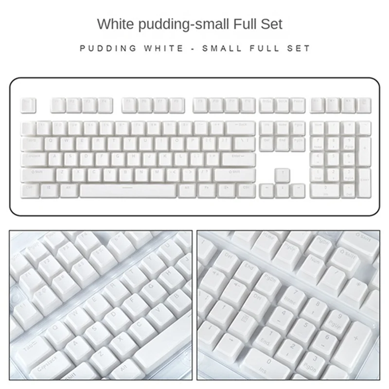 พุดดิ้งคีย์บอร์ดหมวกกล่องคีย์บอร์ด Double SkinMilk โปร่งใส Keycap Pbt ที่กําหนดเองครีมเยลลี่ (Light)