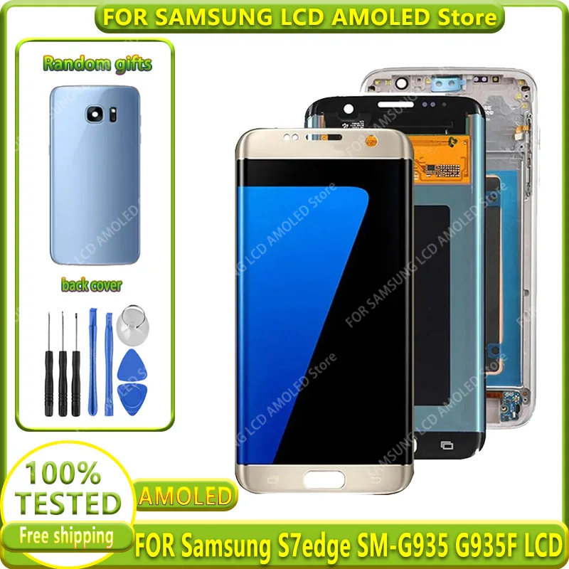 

High Quality AMOLED LCD For Samsung Galaxy S7 Edge G935F SM-G935FD G935F LCD Display Touch Screen Digitizer Assembly Replacement