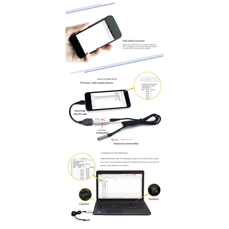 KEKA USB-термометр Компьютерный датчик температуры Датчик температуры Аквариумная промышленность Дистанционный монитор