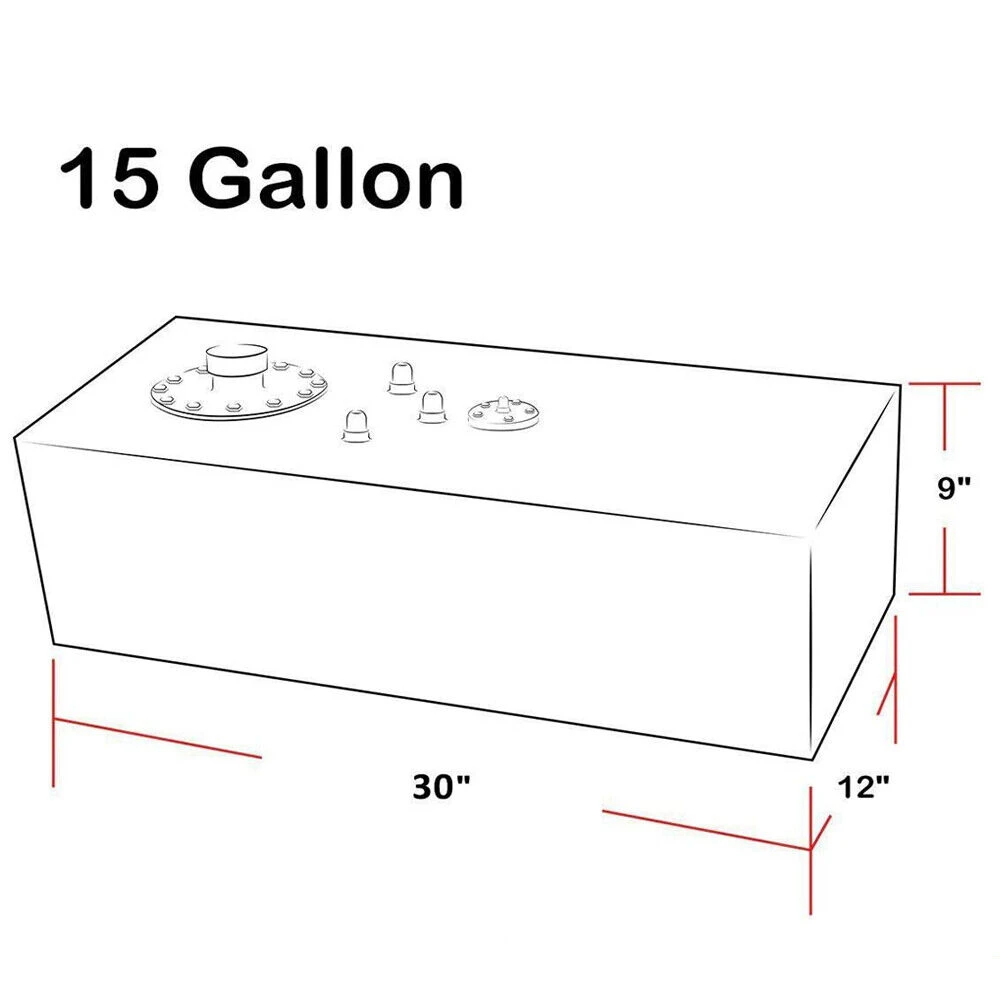 Tangki Bensin Sel Bahan Bakar Balap Aluminium Dipoles 15 Galon dengan Tutup + Pengirim Level untuk Hot Rod untuk Balap Jalanan untuk Mobil Track