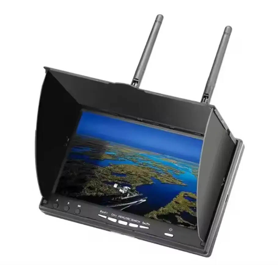 FPV LCD5802D 5802 5.8G 40CH 7-calowy monitor FPV z wbudowanym rejestratorem DVR i baterią do drona FPV, multicoptera, części do quadcoptera RC