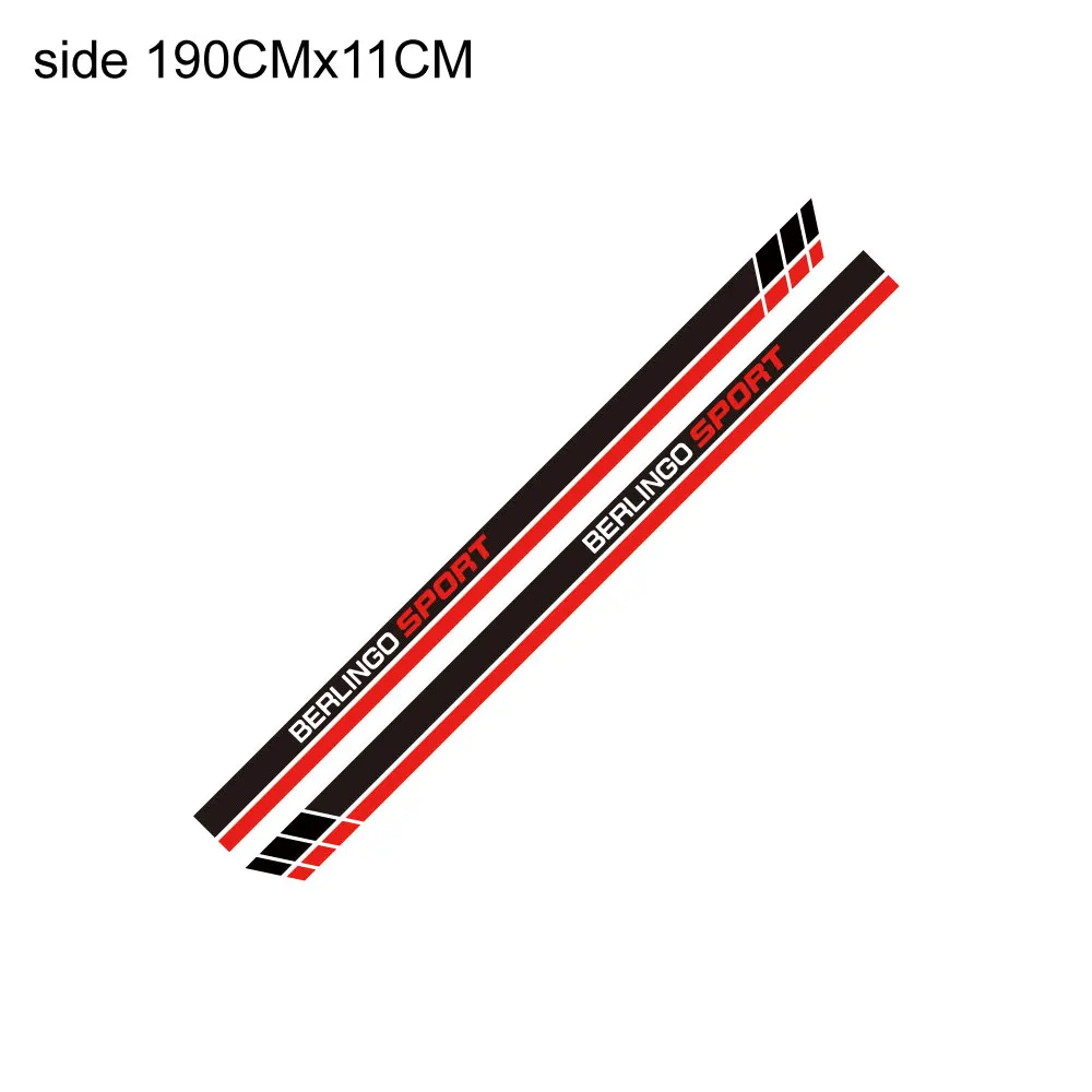 2PCS Car Door Side Line Stickers For Citroen Berlingo K9 Camper Van Parts Tuning Accessories Stripes Graphics Vinyl Decals view 5