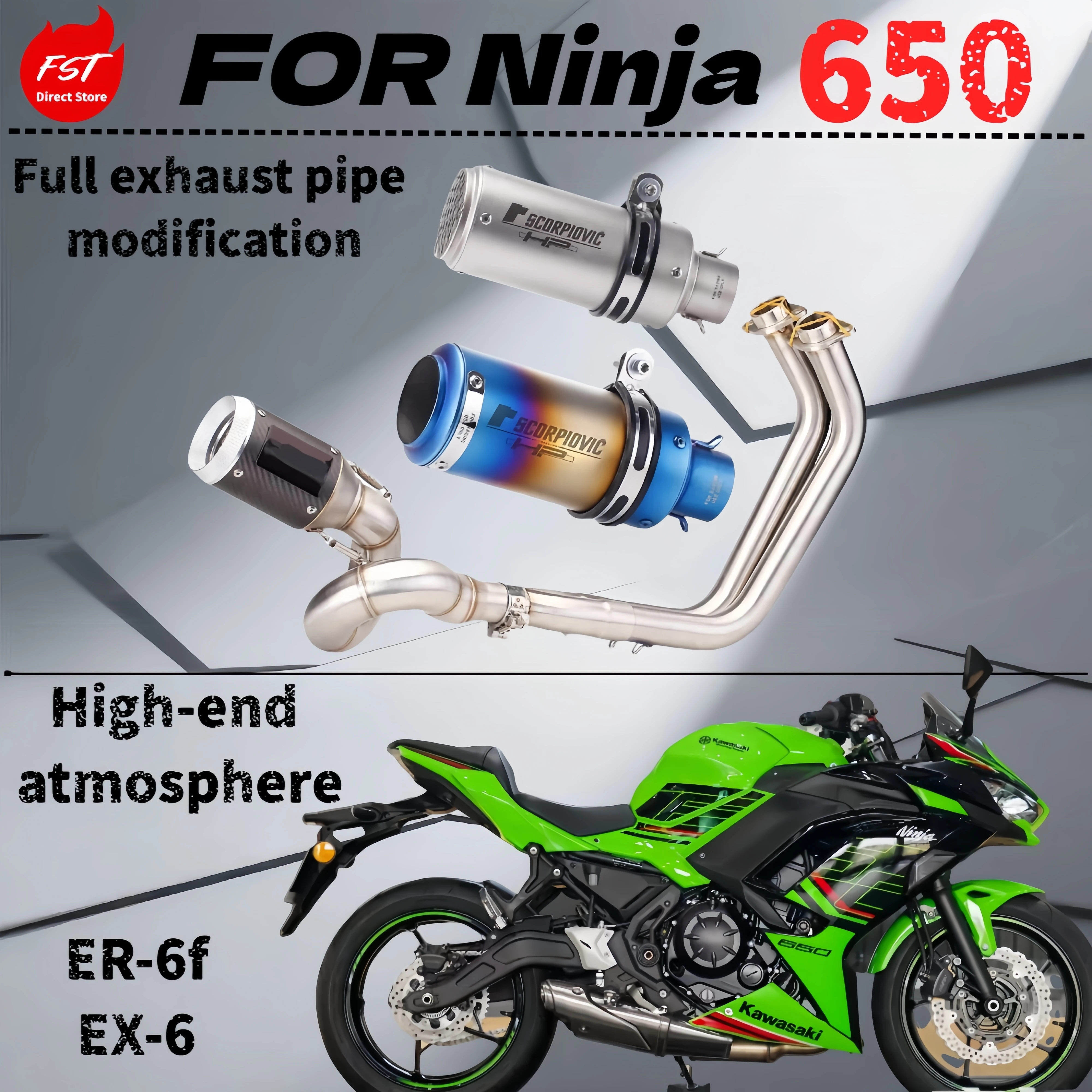 

Для Kawasaki Ninja 650 Z650 18-25 лет модифицированная выхлопная труба, установка без сверления, высокопроизводительный глушитель