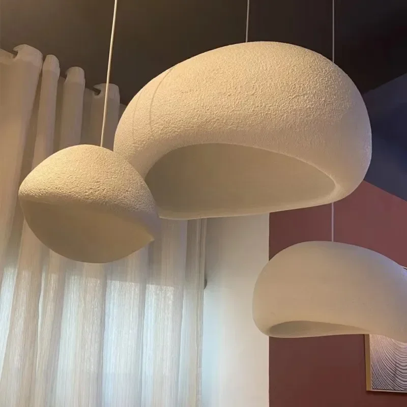 Giapponese Wabi Sabi E27 LED lampada a sospensione lampadario a soffitto nordico luci per soggiorno sala da pranzo camera da letto lampada a