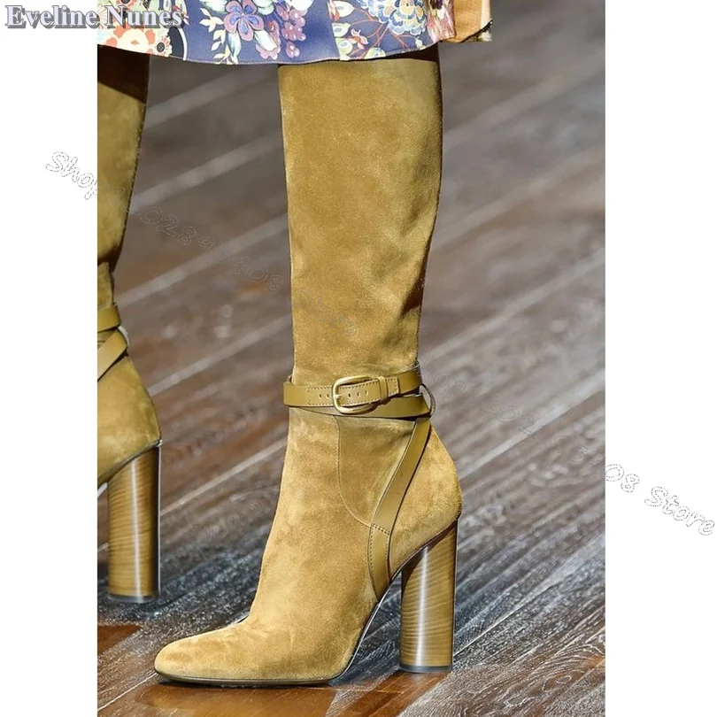 

Yellow Flock Stiletto Boots Side Zipper Pointed Toe Elegant Women Shoes Stylish British Style Party Shoes Zapatos Para Mujere