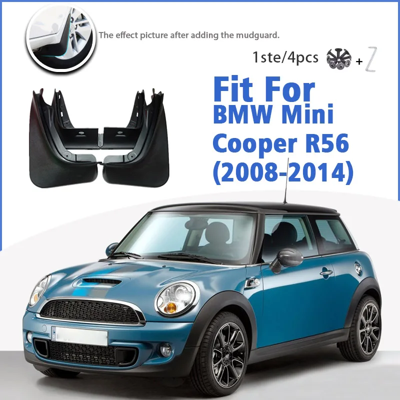 Mudguard For BMW Mini Cooper R56 2008-2014 Front Rear 4pcs Mudflaps Mudguards Car Accessories Auto Styline Splash Guard Fender