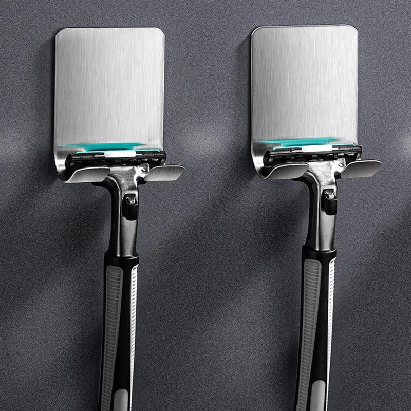 Bathroom Shelf Razor Stand Wall Razor Holder Shower Razor Blade Holder Shaver Holder For Bathroom Hook Hanger Shaving Holder