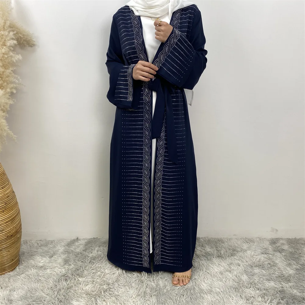 New Shiny Elegant Abaya Dubai Luxury Islamic Dresses With Sleeves Nida Casual Summer Muslim Women's Clothing Kaftan Ramadan Robe