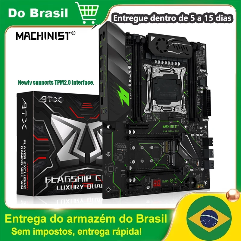 Placa-Mãe MACHINIST MR9A PRO X99 LGA 2011-3 Suporta TPM2.0 Xeon E5 2680 2690 V4 CPU Memória DDR4 NVME M.2 Quad Channel