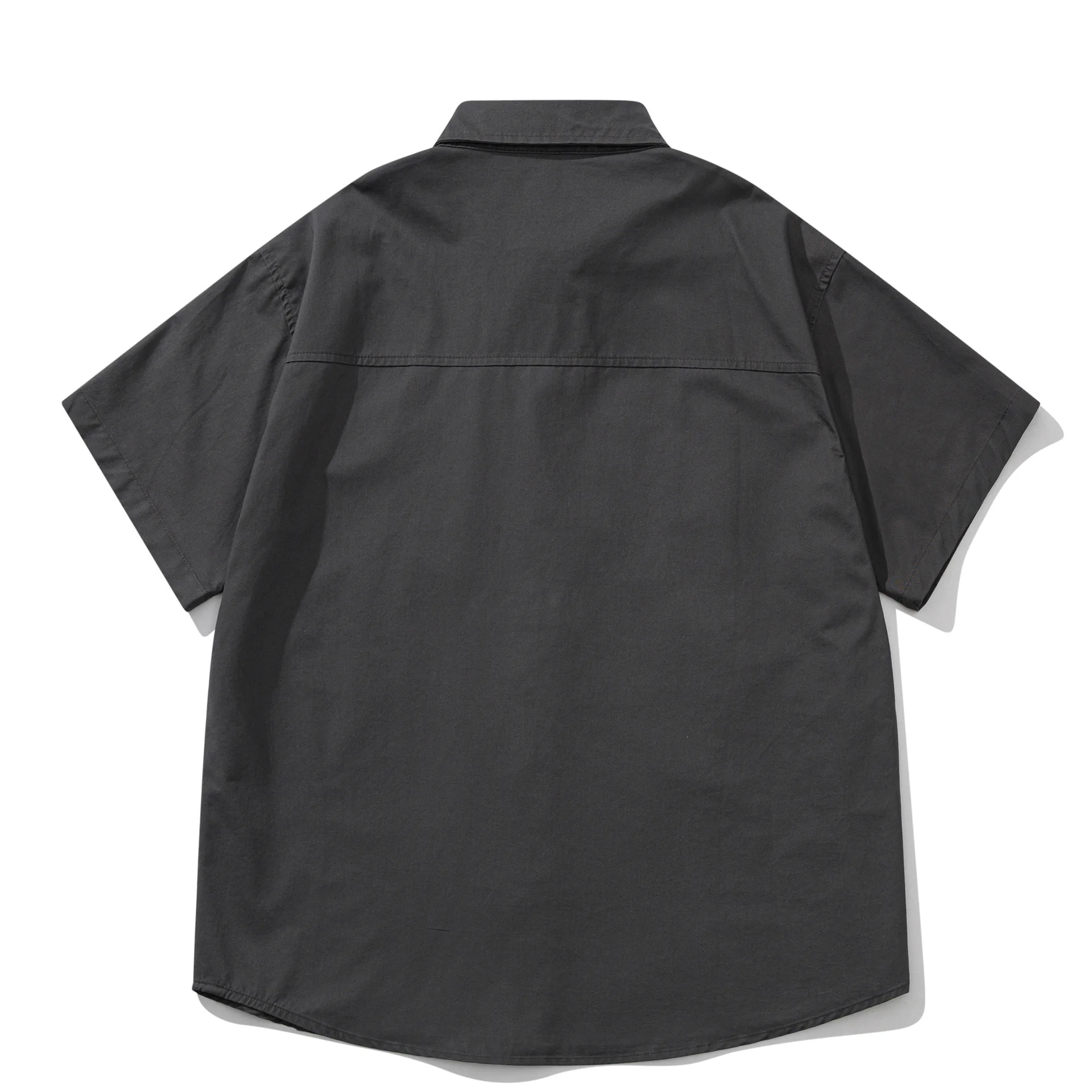 Summer 2026 Japanese Retro Multi Pocket Workwear Short Sleeved Men's and Women's Shirts Loose Cotton Five Quarter Sleeved Shirt