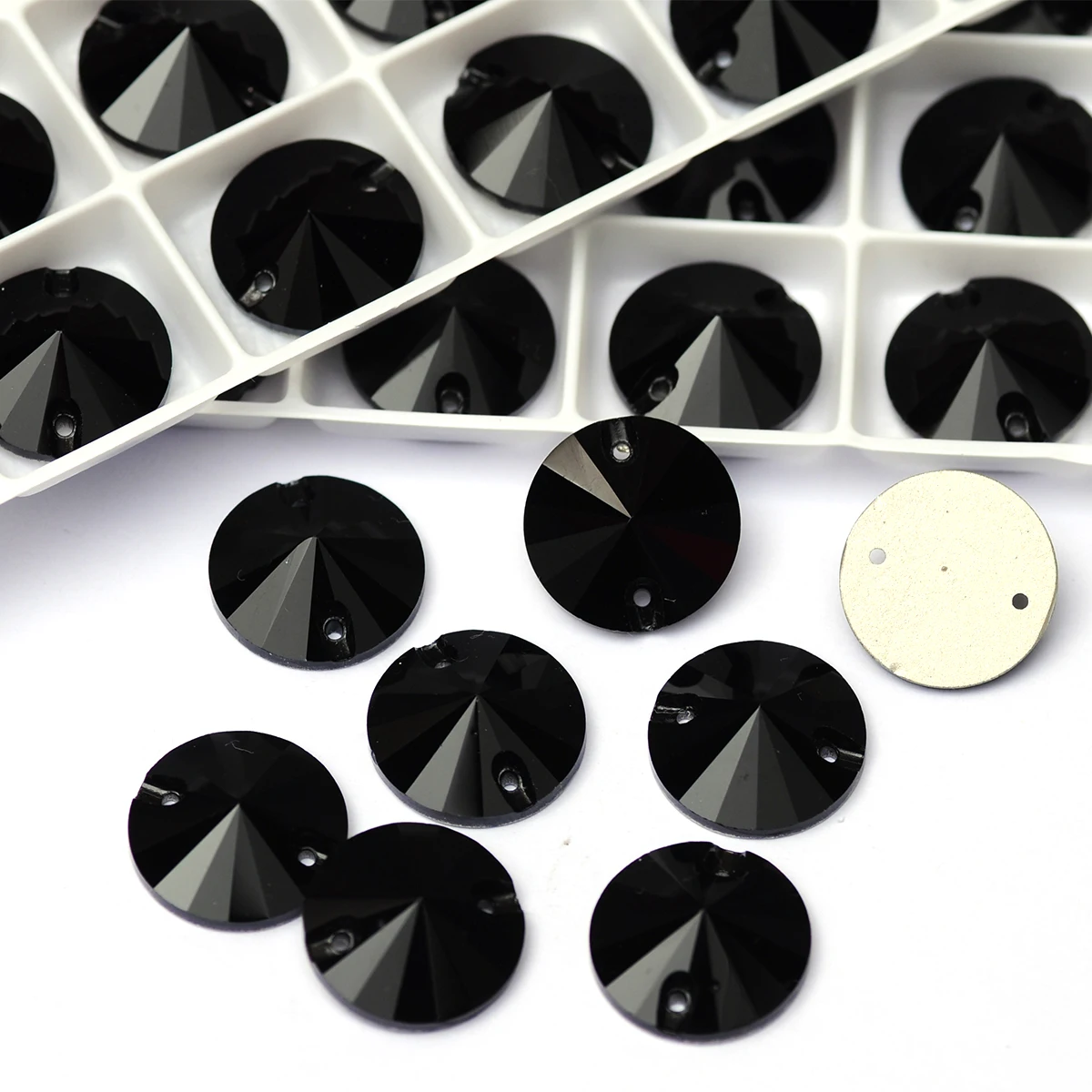 

Sew On K9 Crystal Jet Black Rhinestones Boutique Crystals Sewing Beads For Needwork Dress Making Skirt Garment Decoration