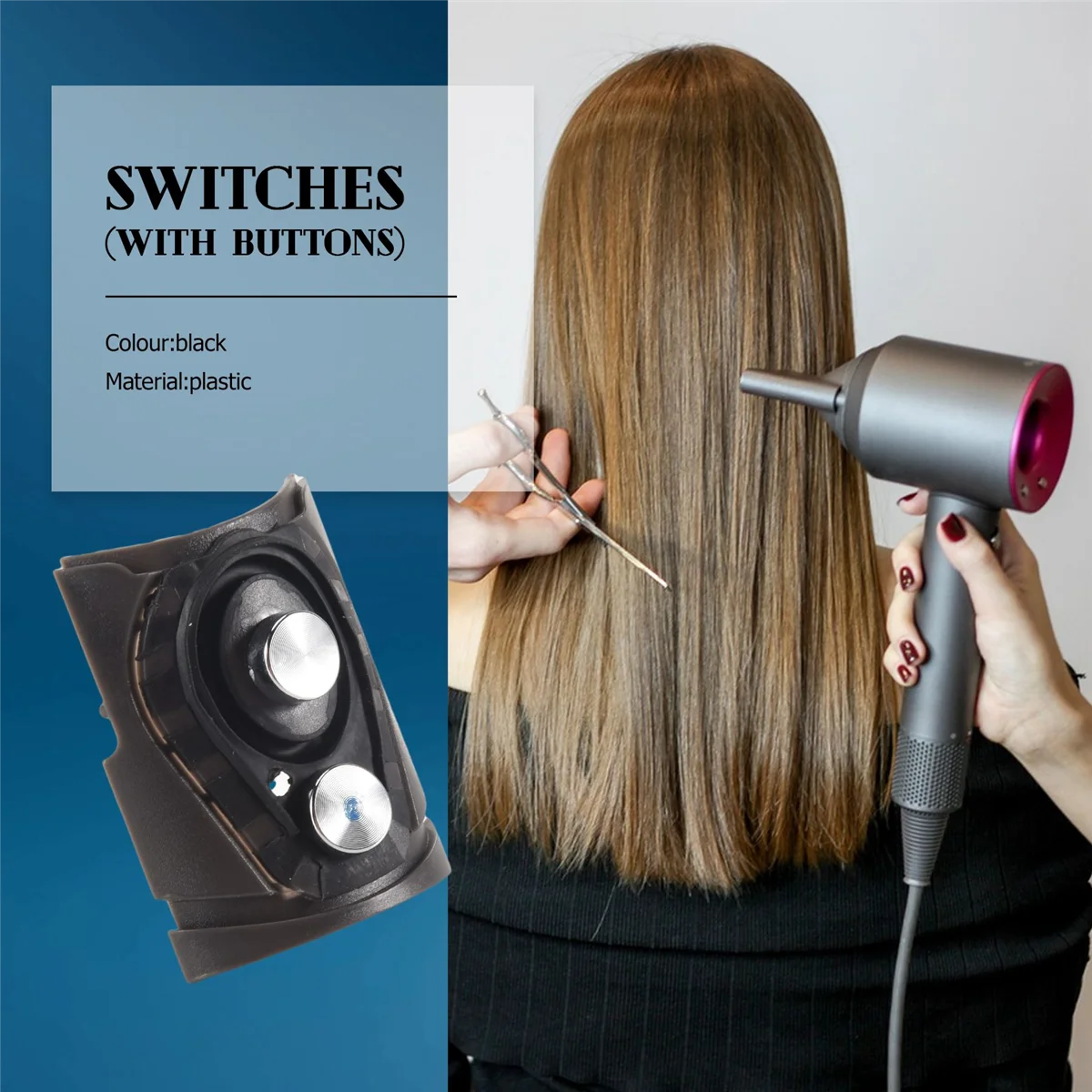 Универсальная кнопка переключения питания для фен Dyson Supersonic HD01/HD02/HD03 резиновая прокладка запасные части 1 комплект